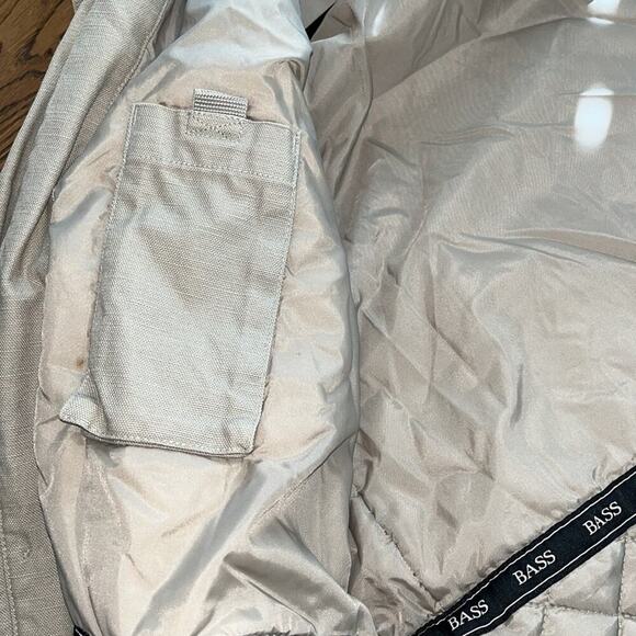 Vintage Tan Bass Lined Field Jacket with Removable Leather Collar-Large - Picture 5 of 7